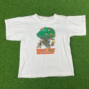 Vintage 90s Fruit of The Loom The Club House For Kids Only White T-Shirt Sz 6/8